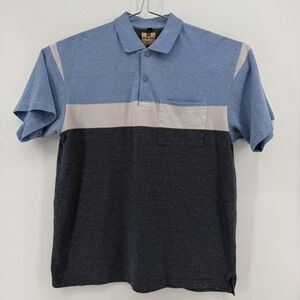 Maceo Polo Mens XXL Blue Colorblock Textured Knit Short Sleeve Chest Pocket